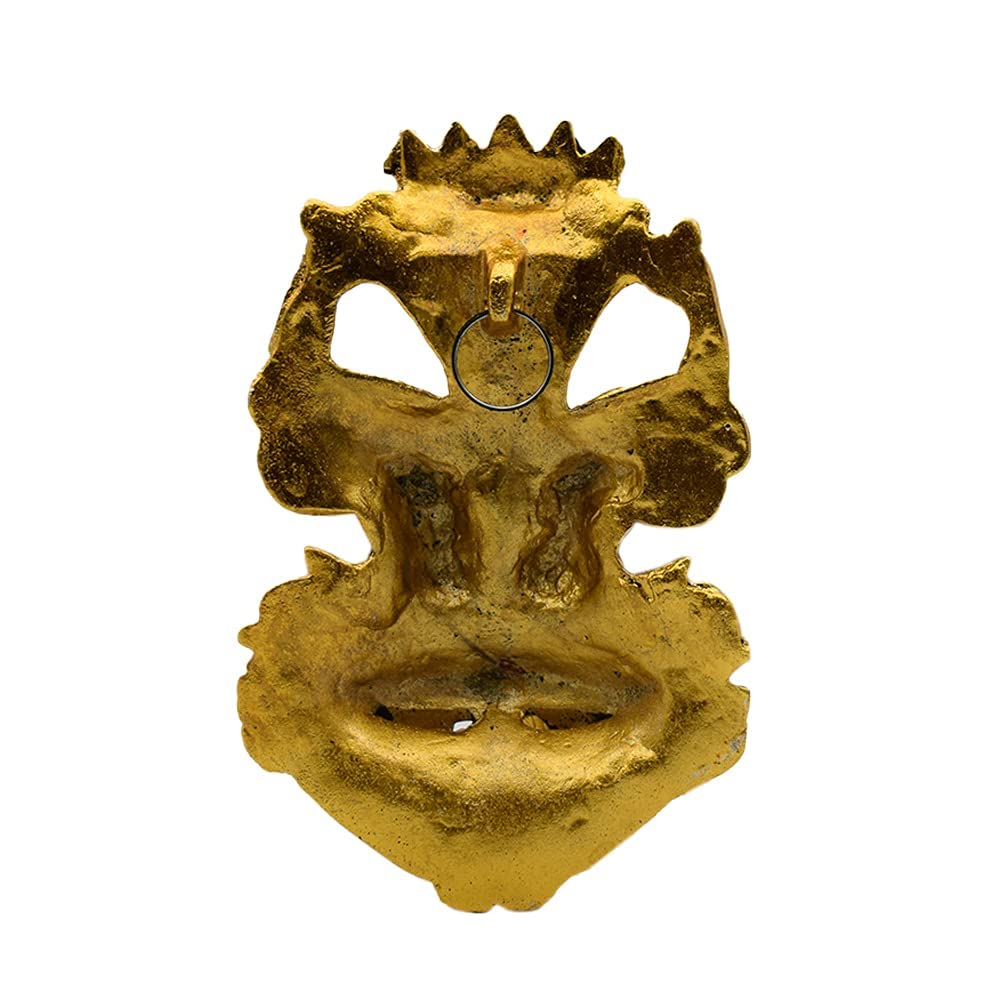 Dalvkot Metal Keerthi Mukha Kirtimukha Keerthimukhudu Idol Main Door Wall Hanging For Evil Protection Decorative Showpiece, 9 Ce
